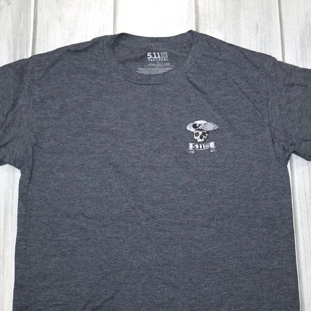 5.11 Tactical Premium Mobility Patriot T-Shirt - CHARCOAL HEATHER - M - Picture 2 of 7